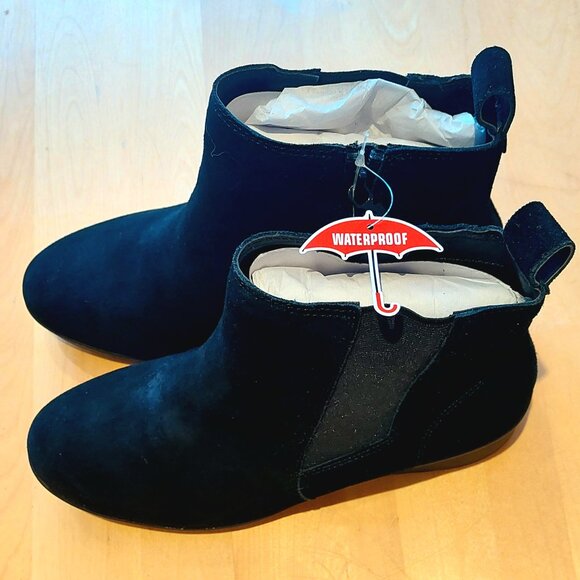 BLONDO WATERPROOF BLACK SUEDE WEDGE BOOTIE SIZE 9 MEDIUM - Picture 3 of 7